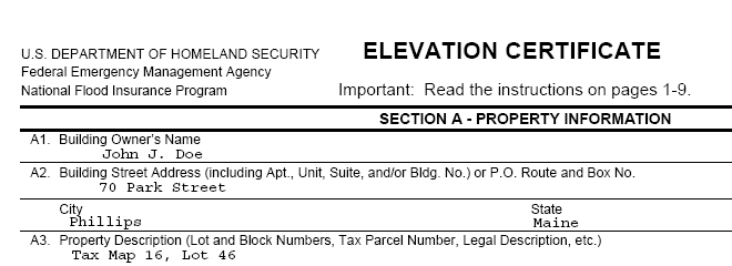 FEMA Elevation Certificate